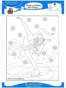 Çocuklar İçin Buz-Pateni Boyama Sayfaları 